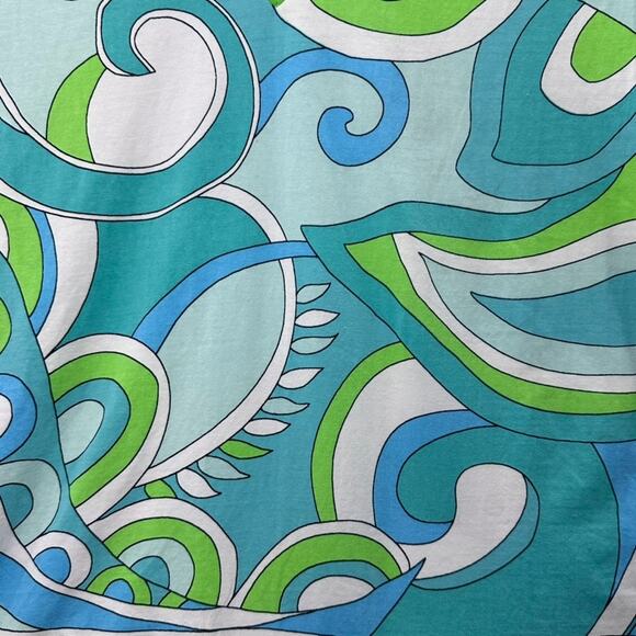 Barbara Gerwit Women's XL Blue Green Tunic Top Groovy Coastal Resort Casual EUC - Picture 4 of 9